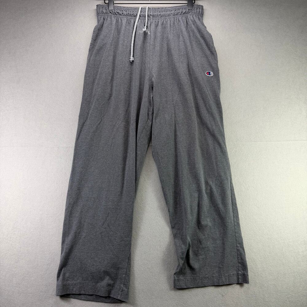 Champion Men's Gray Drawstring Sweatpants with C Logo - Size L